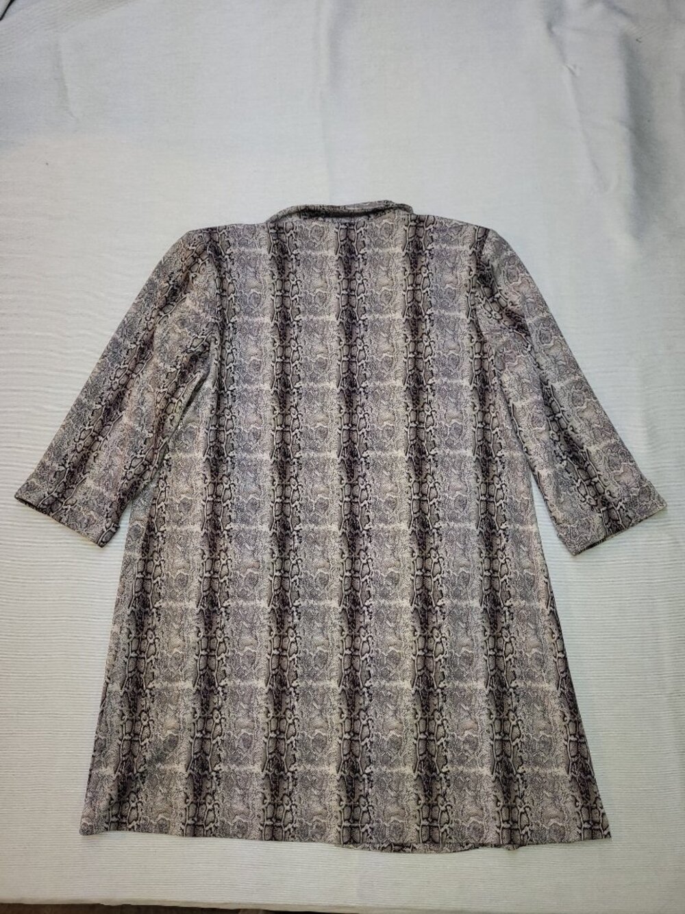 Joseph Ribkoff Snakeskin Print Open Front Long Duster Blazer Jacket Size 18 - Picture 7 of 11